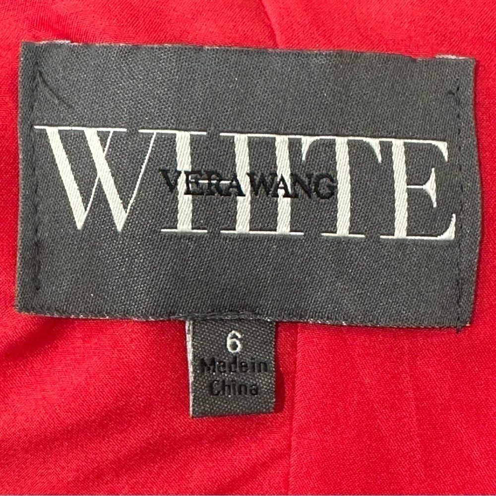 White by Vera Wang Gown Dress Valentine Red Bridesmaid Bridal Wedding Guest Prom - Picture 5 of 10
